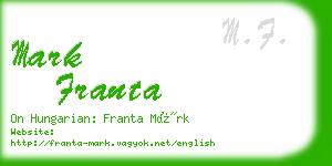 mark franta business card